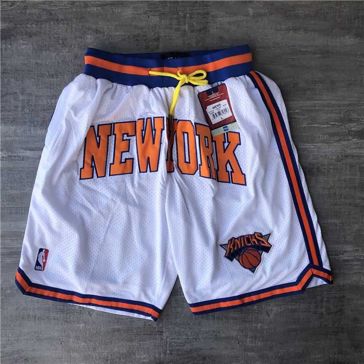 Men NBA 2021 New York Knicks White Shorts